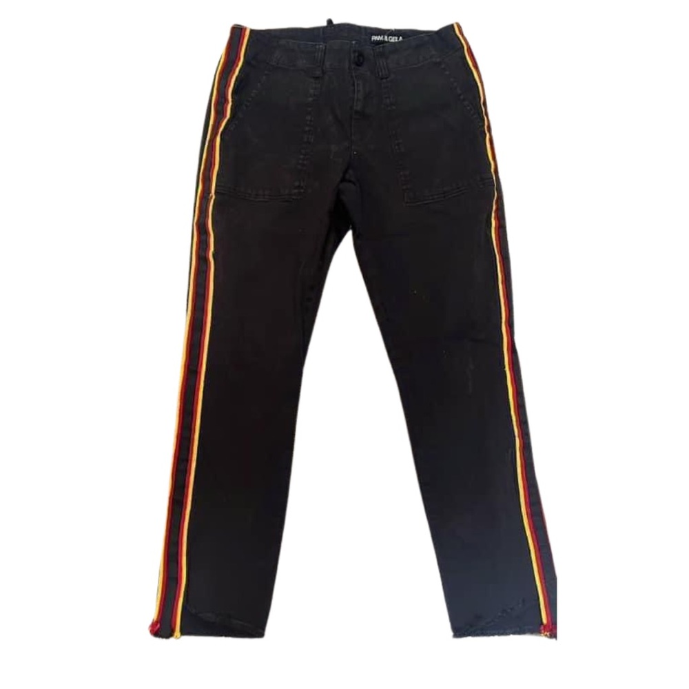 PAM & GELA Uniform Stripe Step Hem Pants Sz 27
